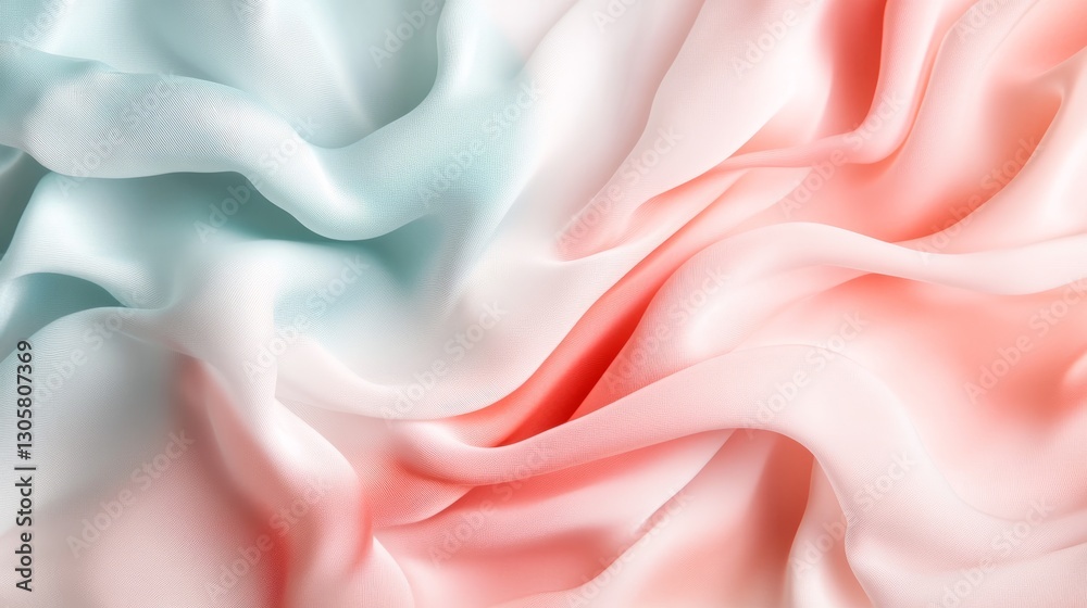 Fototapeta premium Soft pastel coral and pale mint blend, light and airy with smooth cloud textures