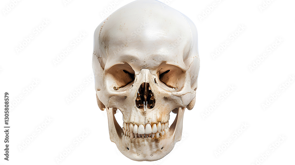 Fototapeta premium human skull with realistic details isolated on white background
