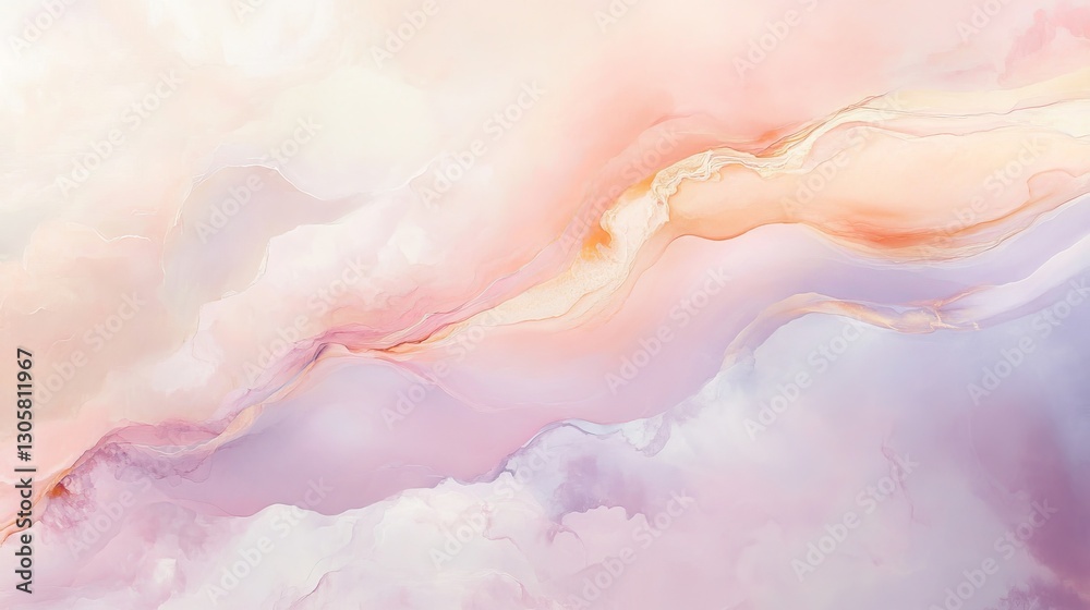 Soft pastel peach and pale lavender clouds, light and airy with smooth flowing transitions Soft pastel peach and pale lavender clouds, light and airy with smooth flowing transitions