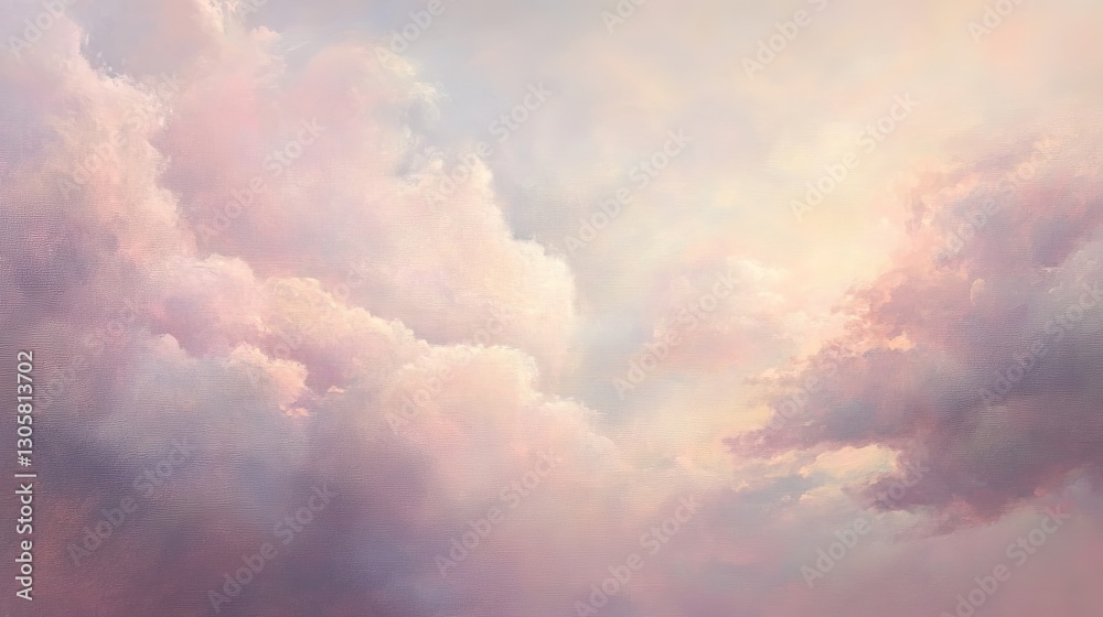 Soft pastel pink and light purple clouds, delicate and dreamy with subtle shadows Soft pastel pink and light purple clouds, delicate and dreamy with subtle shadows