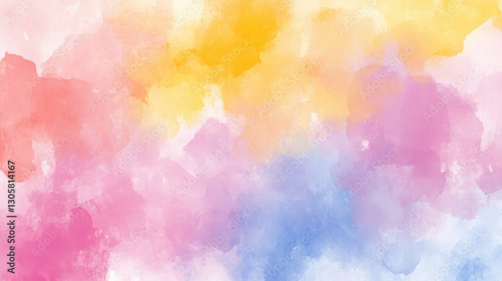 Watercolor Abstract Illustration Depicting A Blend Of Various Colors Watercolor Abstract Illustration Depicting A Blend Of Various Colors