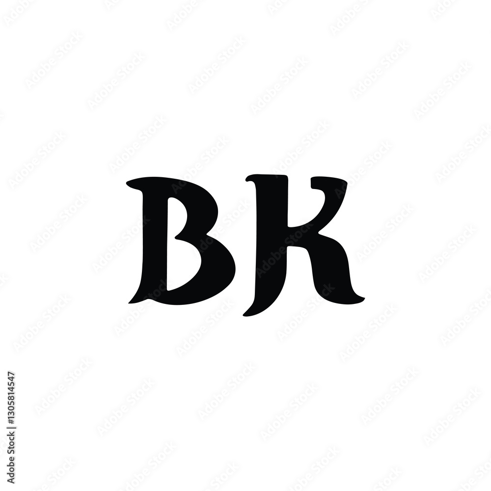 BK monogram logo design letter text name symbol monochrome logotype alphabet character simple logo BK monogram logo design letter text name symbol monochrome logotype alphabet character simple logo