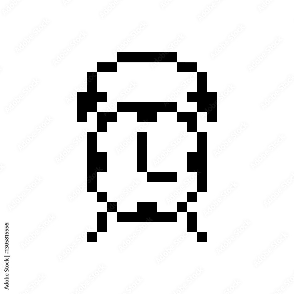 Fototapeta premium alarm clock timer pixel art