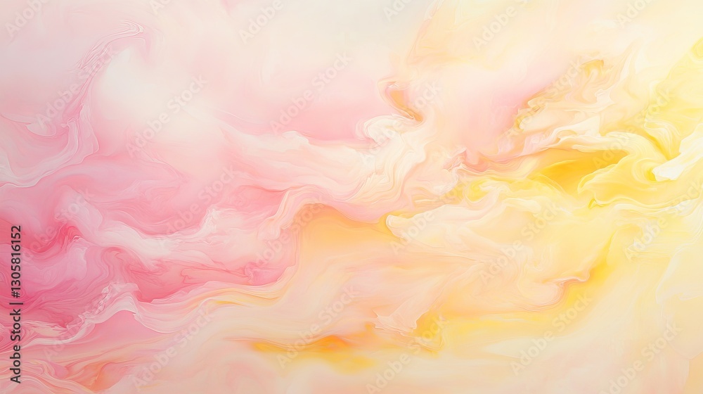 Soft pastel pink and pale yellow clouds, light and airy with smooth flowing transitions Soft pastel pink and pale yellow clouds, light and airy with smooth flowing transitions