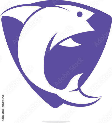 Fish vector logo design. Fishing logo concept.	