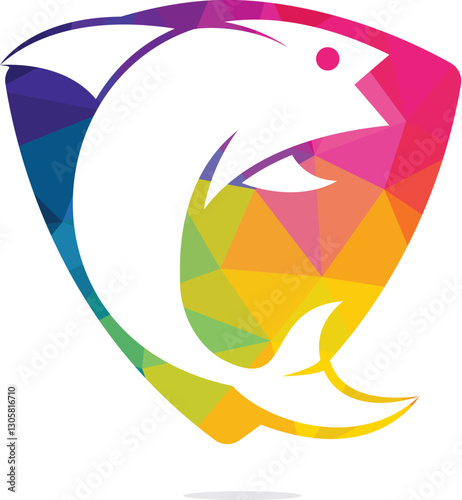 Fish vector logo design. Fishing logo concept.	