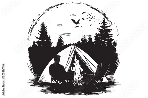Outdoor Adventure Camp Elements – Flat Vector Illustration Pack