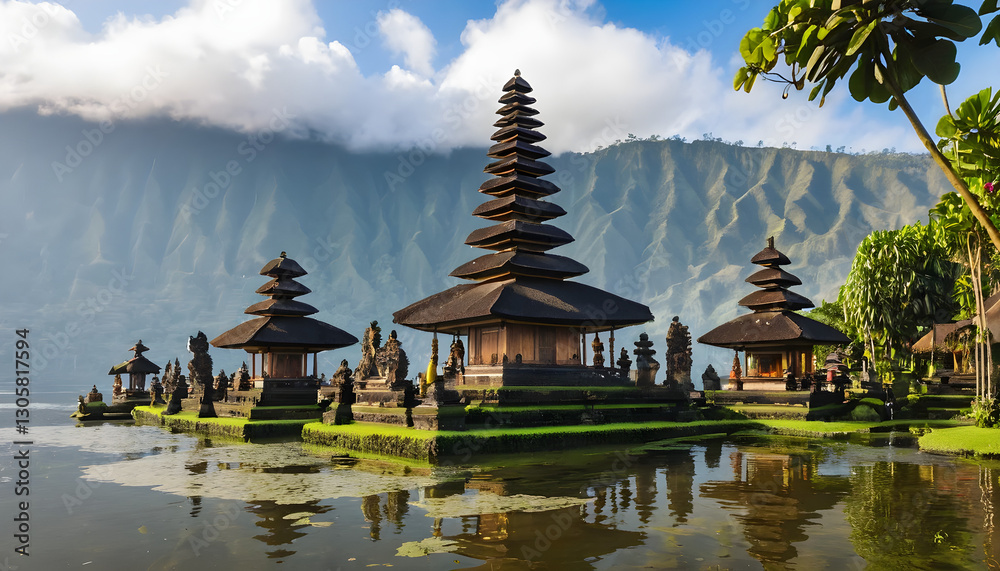 pura ulun danu bratan temple in Bali, indonesia concept pura ulun danu bratan temple in Bali, indonesia concept