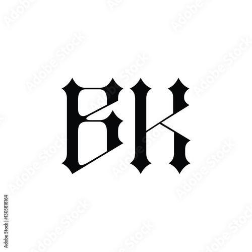 BK monogram logo design letter text name symbol monochrome logotype alphabet character simple logo