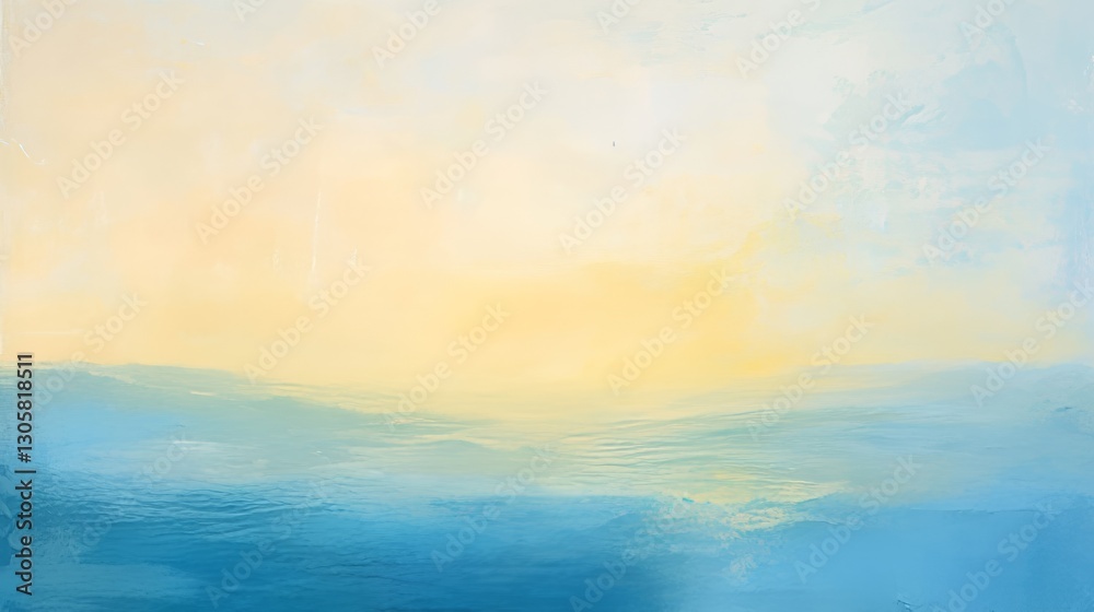 Naklejka premium Soft pastel yellow and sky blue gradient, light and airy with subtle texture and fluid transitions