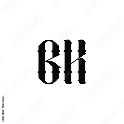 BK monogram logo design letter text name symbol monochrome logotype alphabet character simple logo