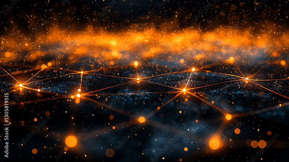 Obraz premium Cosmic Network: A Visual Representation of Interconnectedness