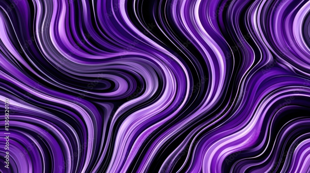Obraz premium Abstract fluid art featuring flowing purple and black lines