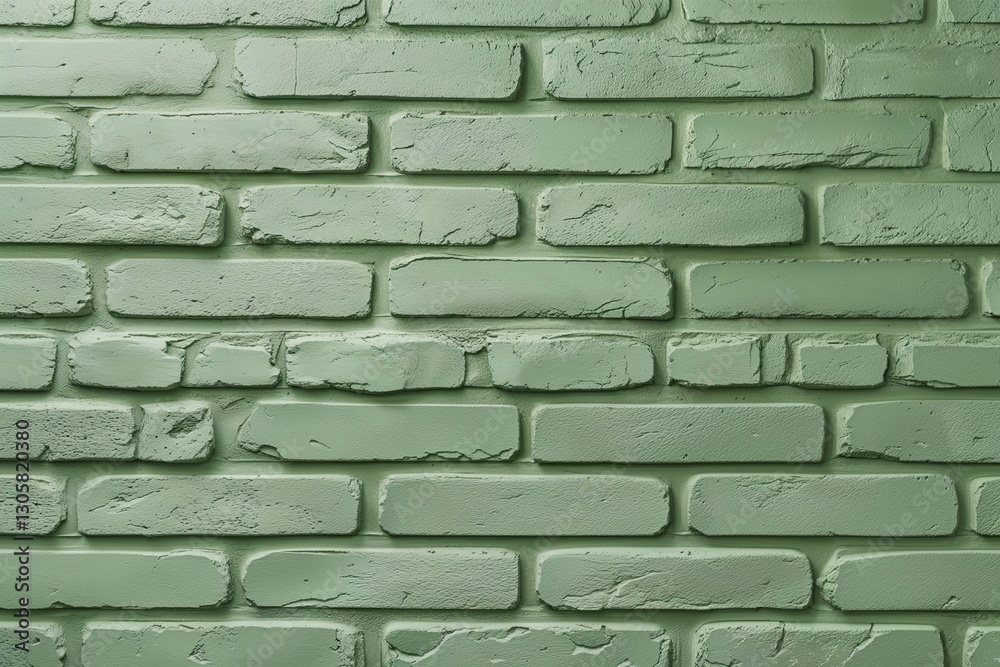 Fototapeta premium Blush Green Textured Brick Wall Background Ideal for Feminine Themes