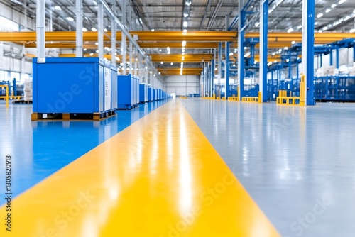 Vast Modern Factory Interior with Efficient Industrial Production Lines and Advanced Manufacturing Technology