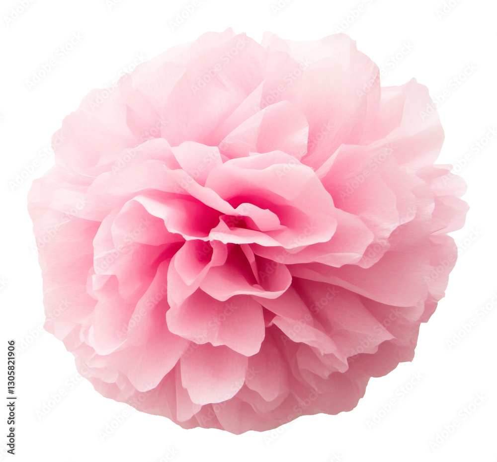 Pink tissue paper flower against black background, delicate elegance concept Pink tissue paper flower against black background, delicate elegance concept