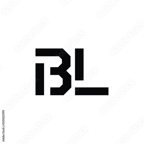 BL monogram logo design letter text name symbol monochrome logotype alphabet character simple logo