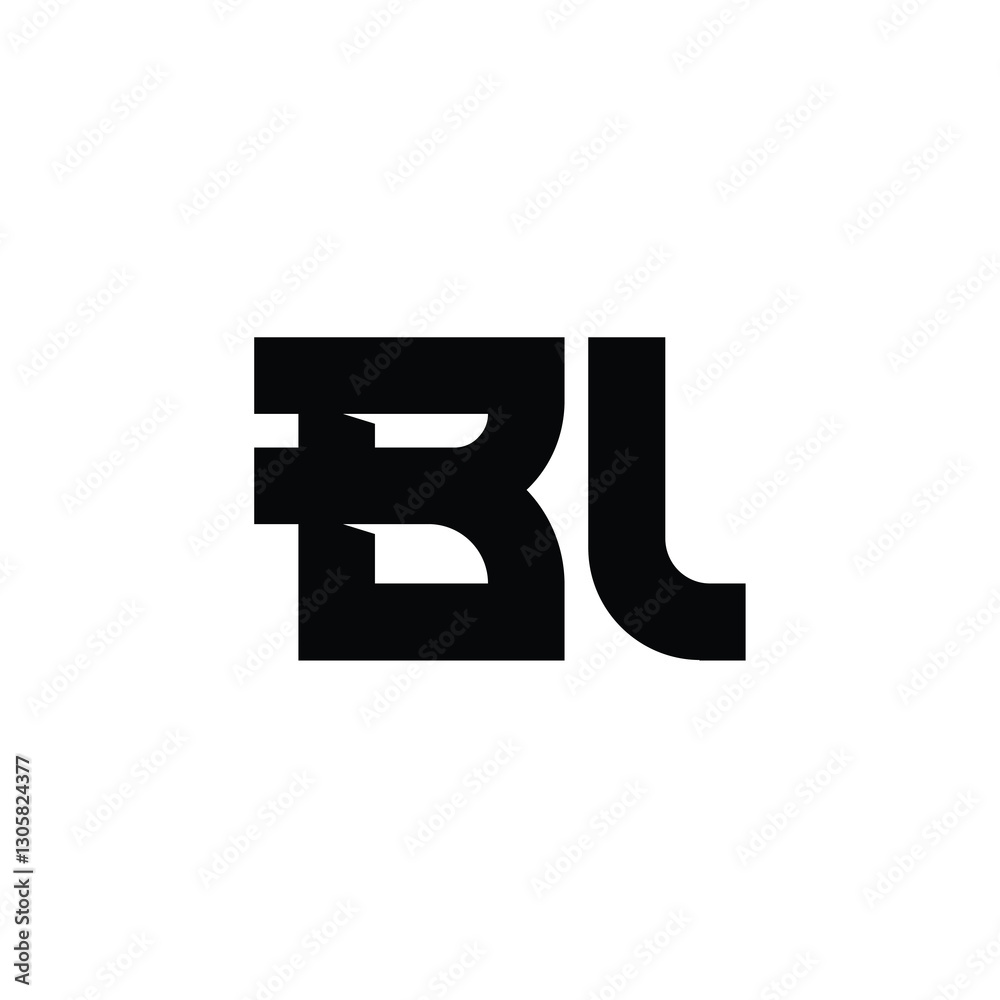 BL monogram logo design letter text name symbol monochrome logotype alphabet character simple logo