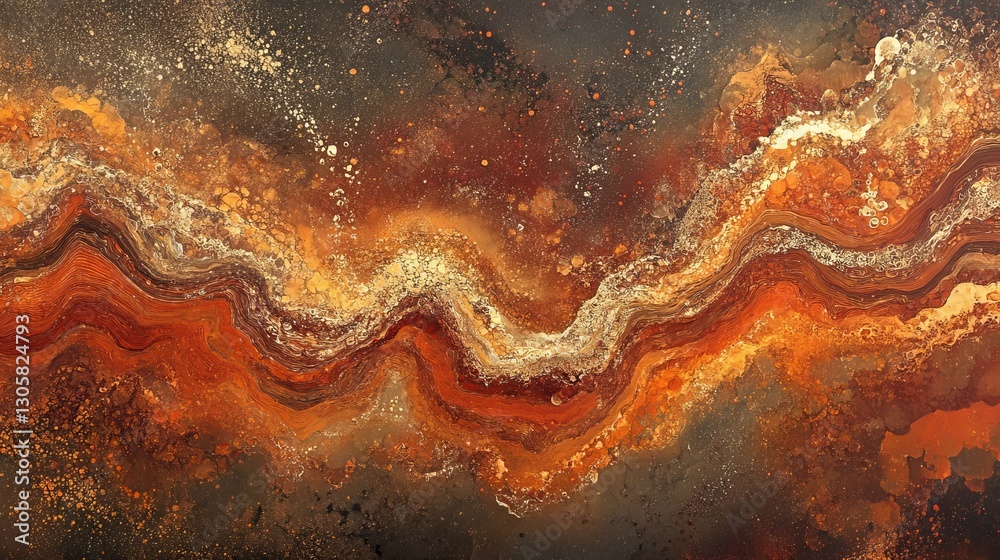 Warm copper and amber abstract waves, glowing and rich with fluid glossy transitions Warm copper and amber abstract waves, glowing and rich with fluid glossy transitions