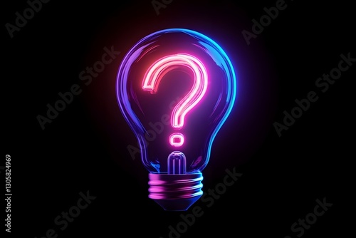 Glowing Question Mark in Light Bulb Concept for Engaging TikTok Logo Design