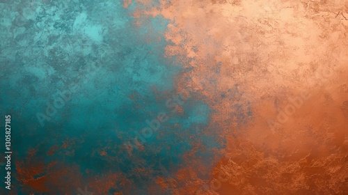 Warm copper and electric cyan gradient, rich and luxurious with seamless cloud blending