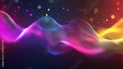Abstract Colorful Dotted Wave Graphic Design