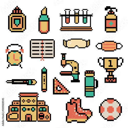 school set bundle pixel art