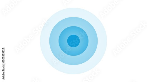 A blue circle gently pulsing in motion graphics. The circular object expands outward from the center in a ripple-like motion, creating a wave like vibration effect. 4K Motion Graphics. transparent