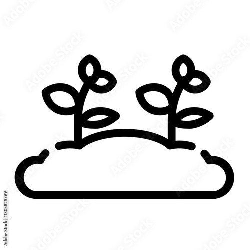 bush cut line icon