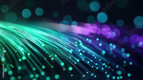 Abstract representation of fiber optics with vibrant colors