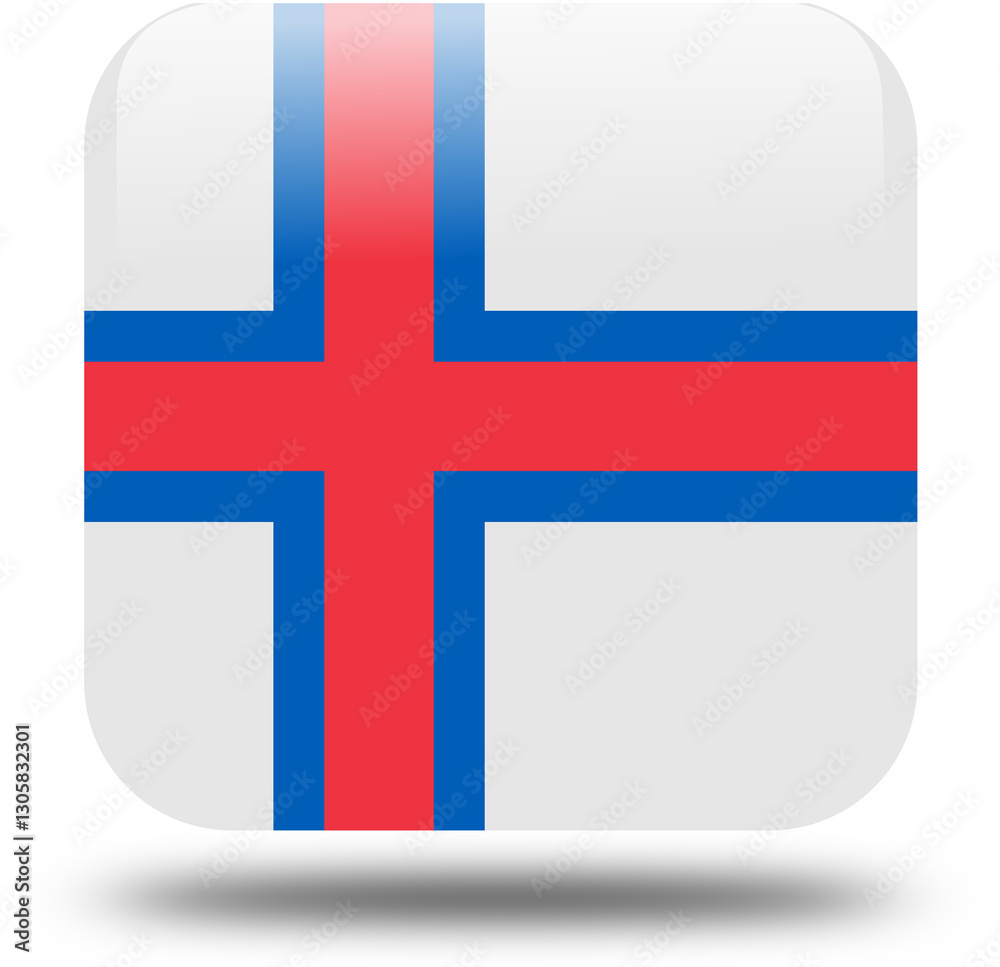 Obraz premium square 3d look flag of faroe island country