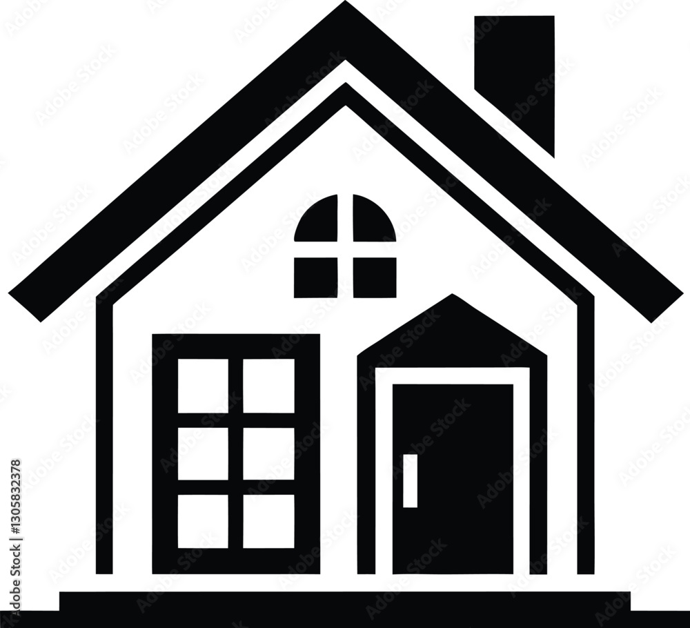 Home silhouette, home icon symbol, house black vector silhouette Home silhouette, home icon symbol, house black vector silhouette