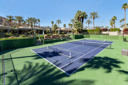 Tennis and pickleball court at large luxury estate
