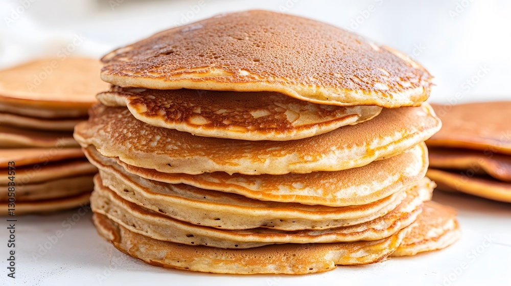 Delicious Stack of Golden Brown Pancakes, Fluffy Buttermilk Pancakes Breakfast Food Delicious Stack of Golden Brown Pancakes, Fluffy Buttermilk Pancakes Breakfast Food