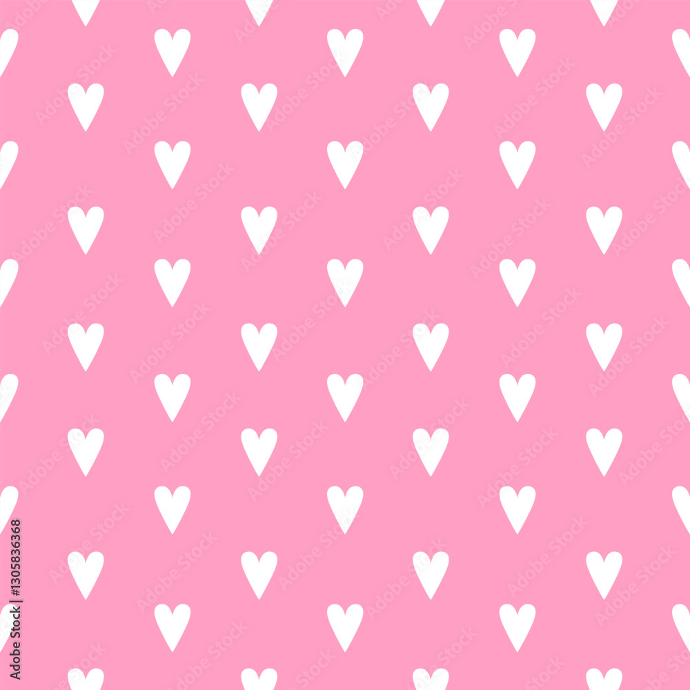 Loving White Hearts on Pink, Seamless pattern Loving White Hearts on Pink, Seamless pattern