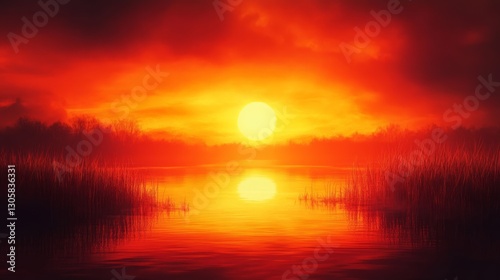 Warm sunset orange and red gradient, glowing and rich with subtle glossy transitions