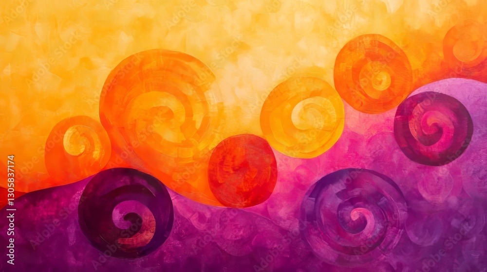 Warm sunset-inspired abstract background with orange and magenta swirls Warm sunset-inspired abstract background with orange and magenta swirls