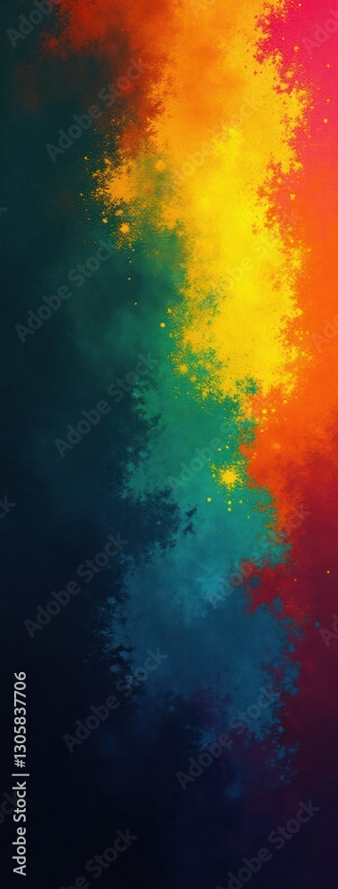 Fototapeta premium Vibrant Rainbow Gradient Grain Texture Colorful Background. Perfect for cheerful website designs, creative project backdrops, vibrant presentations