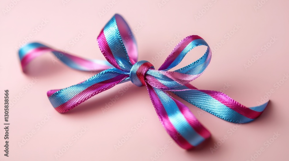 Celebrating goals with a colorful bow studio setting decorative item bright environment close-up view Celebrating goals with a colorful bow studio setting decorative item bright environment close-up view