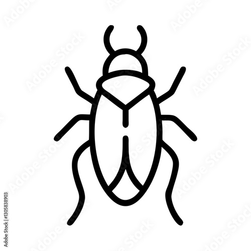 Minimal black firefly outline icon in simple style