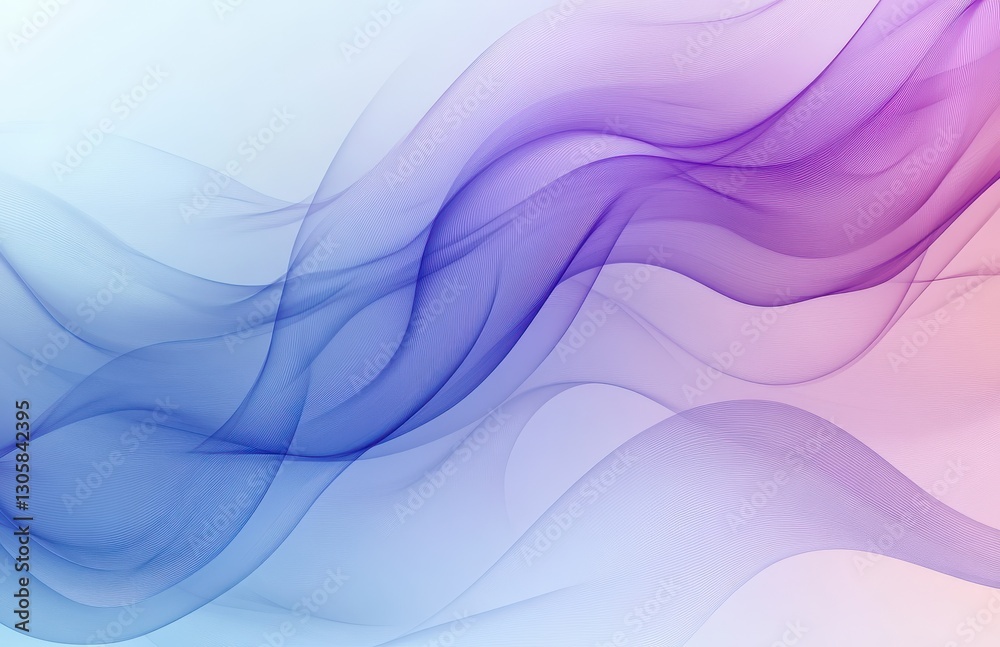 Obraz premium Soft and Dreamy Abstract Waves in Beautiful Shades of Purple and Blue Flowing Elegantly Across a Gentle Background for Artistic and Modern Design Projects