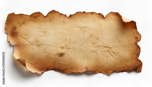 the thought of old paper isolated on white