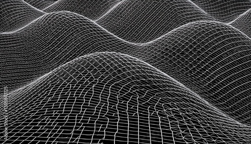 vector seamless monochrome wired grid pattern design background