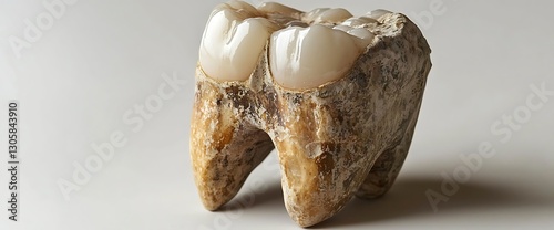 Ancient fossilized tooth, a relic of prehistoric times