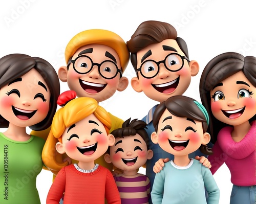 Happy family with children having fun together