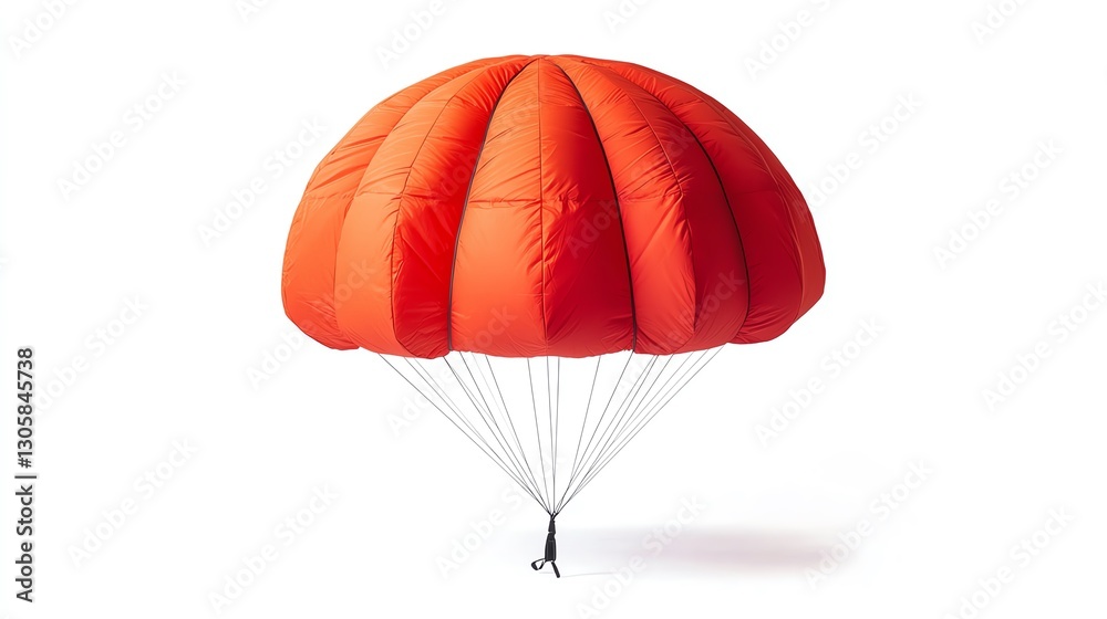 Obraz premium Red Parachute on a Simple Background Showcasing Modern Design and Functionality in Aerial Sports