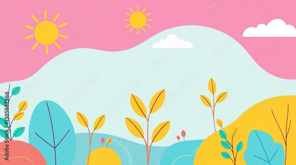 Obraz premium Modern flat design illustration with vibrant colors and renewable environmental theme