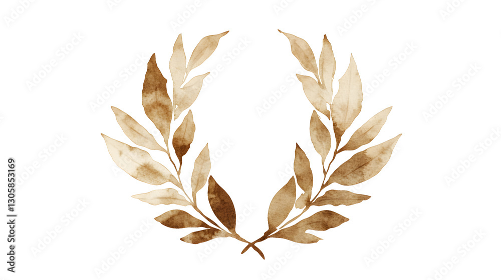 A brown leafy design with a white background