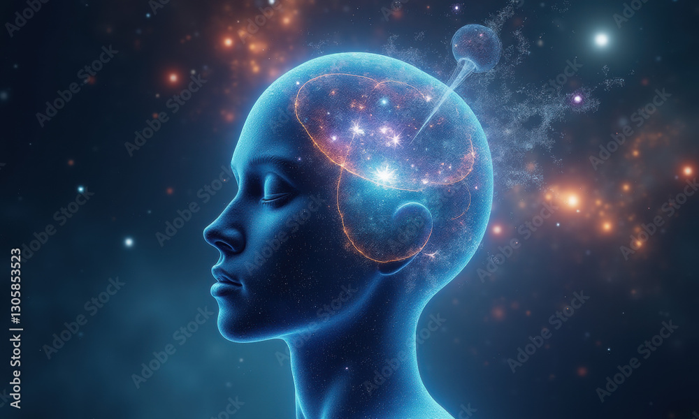 Fototapeta premium Cosmic Consciousness: Mind & Universe - AI Art