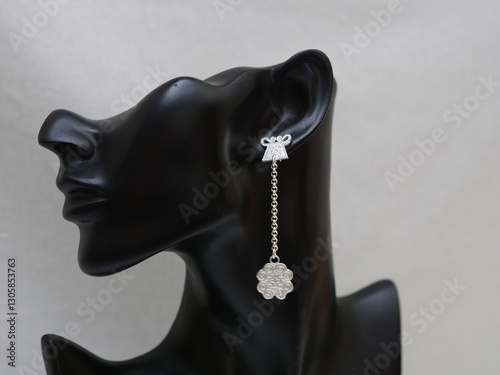 Hmong handmade silver earrings made by professional silversmith